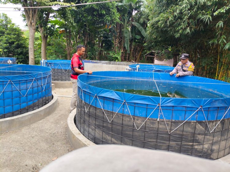 Polsek Porong Dampingi Warga Budidaya Ikan Lele dan Nila